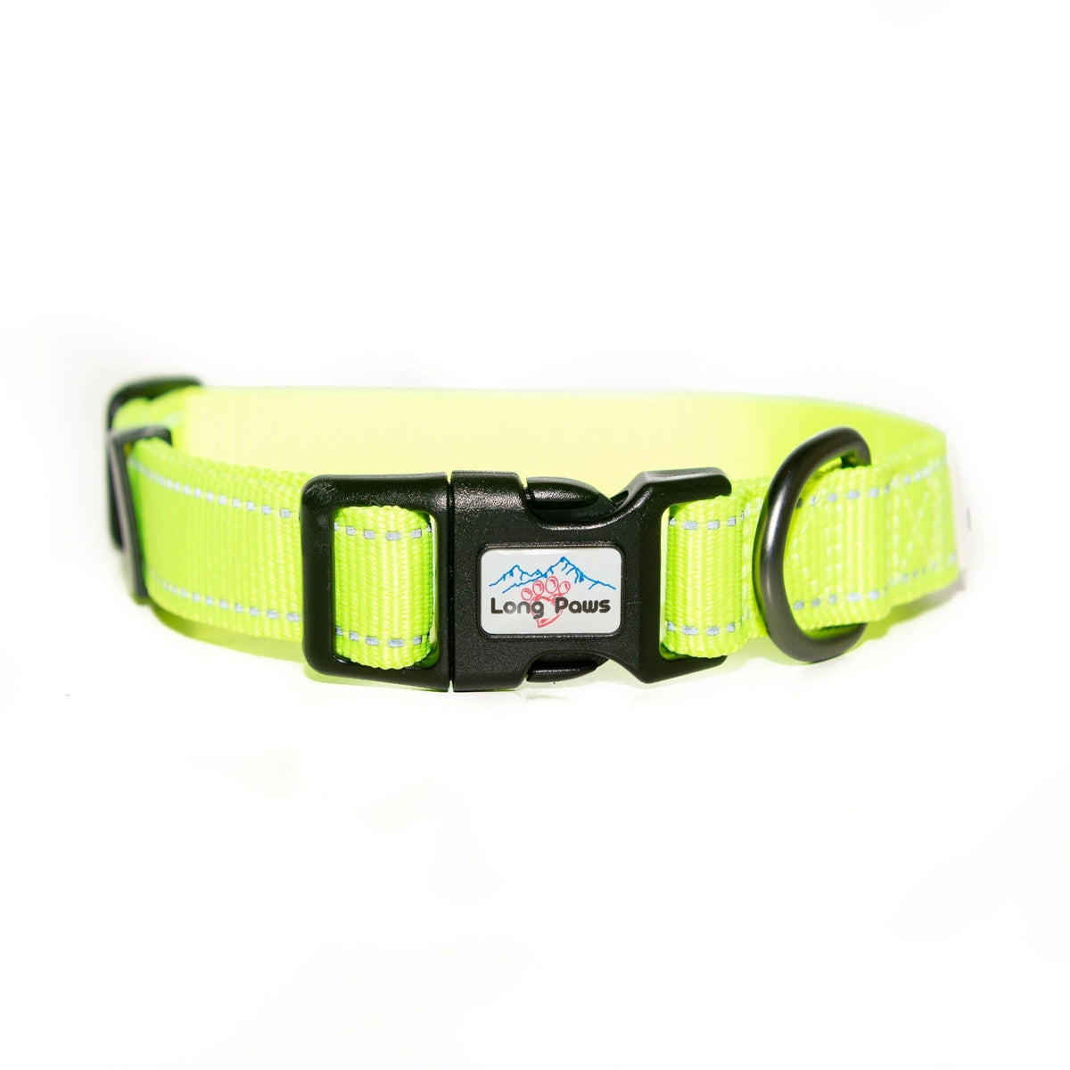 Long Paws Urban Trek Reflective Collar Neon Yellow Medium 41-52cm 2.5cm wide