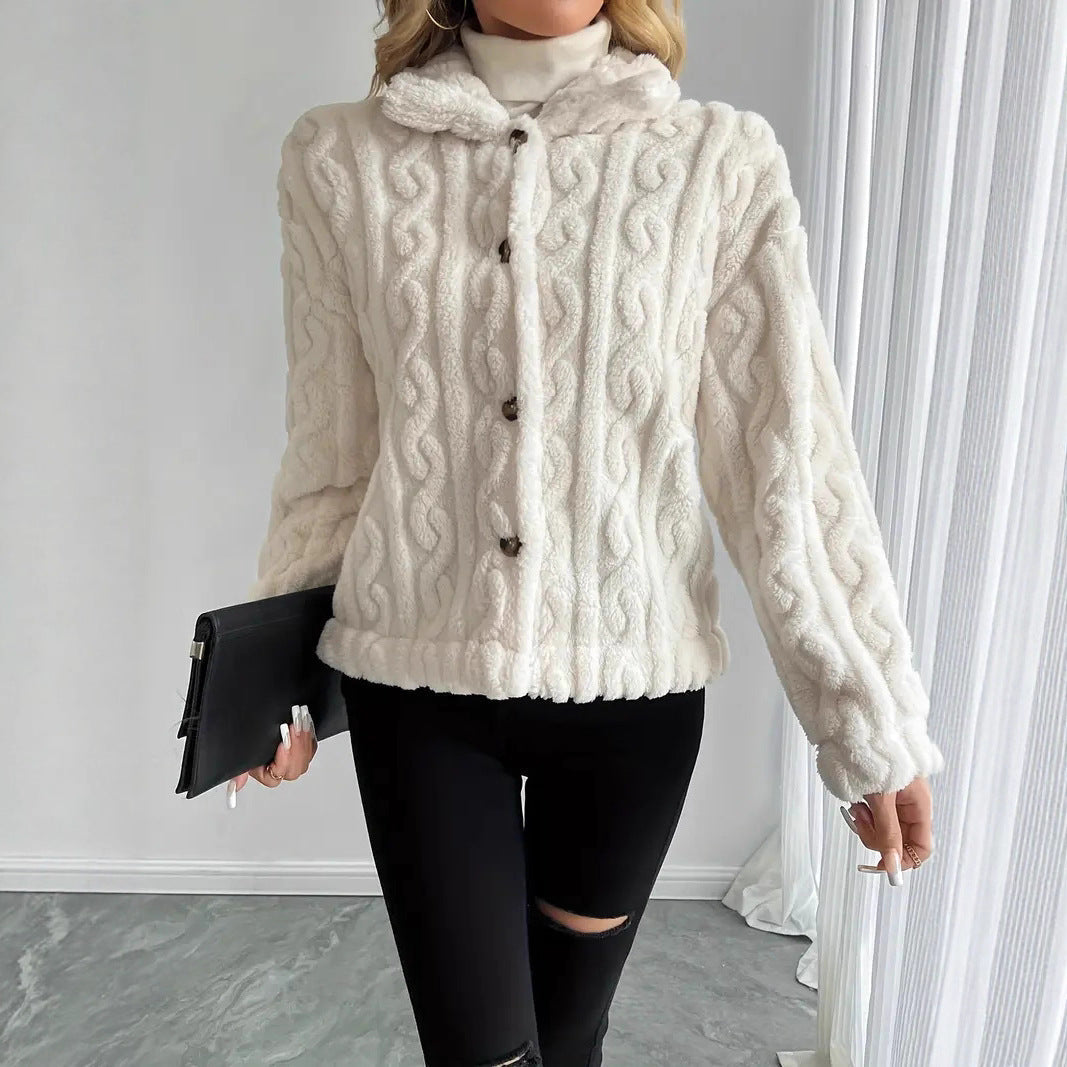 Women's Double-sided Plush Solid Color Short Coat