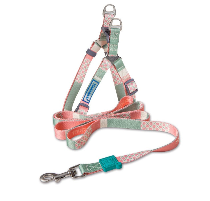Touch dog it''s new heat transfer printing traction rope chest back collar dog rope walking dog artifact traction outdoor belt