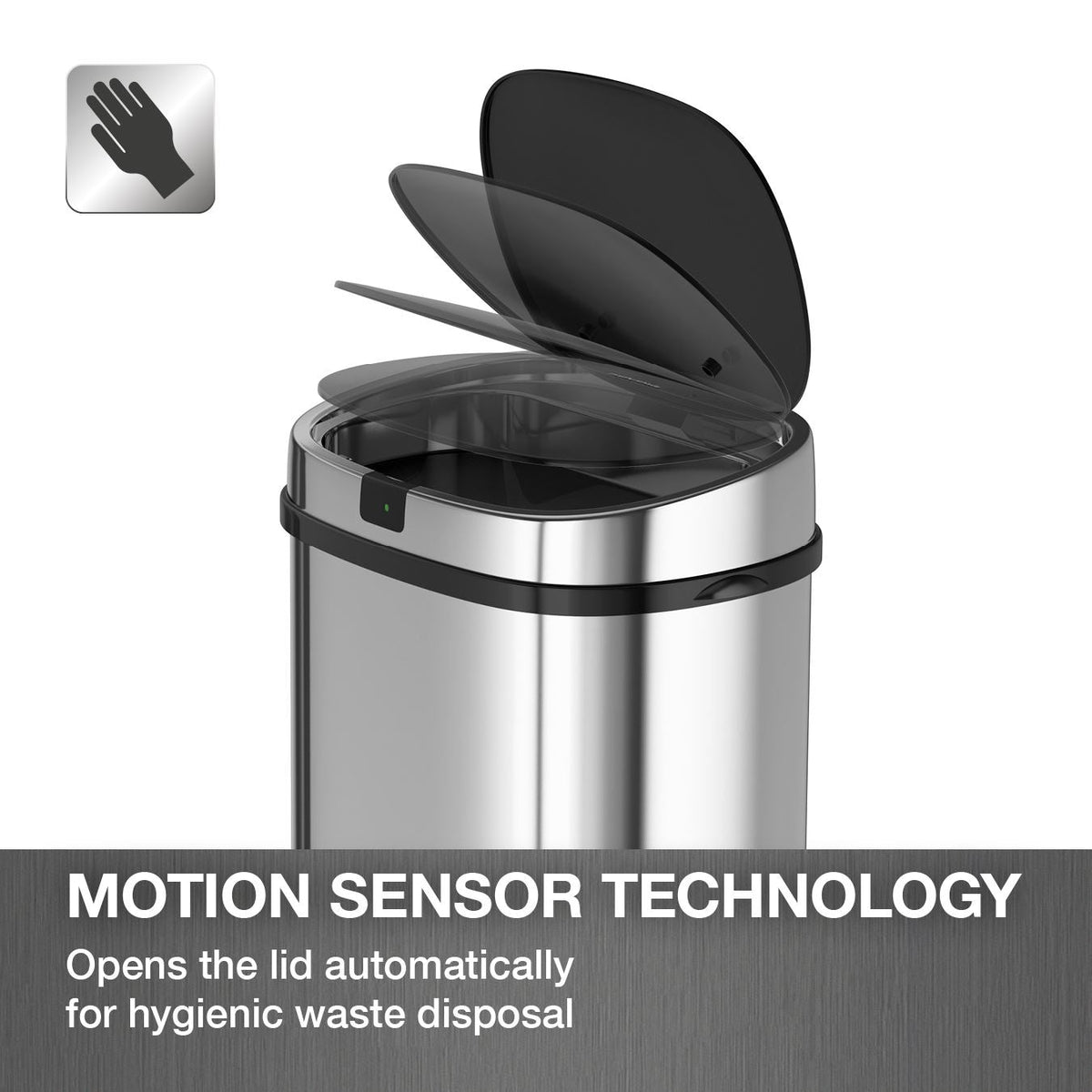 Morphy Richards Square Sensor Bin Stainless Steel 50L