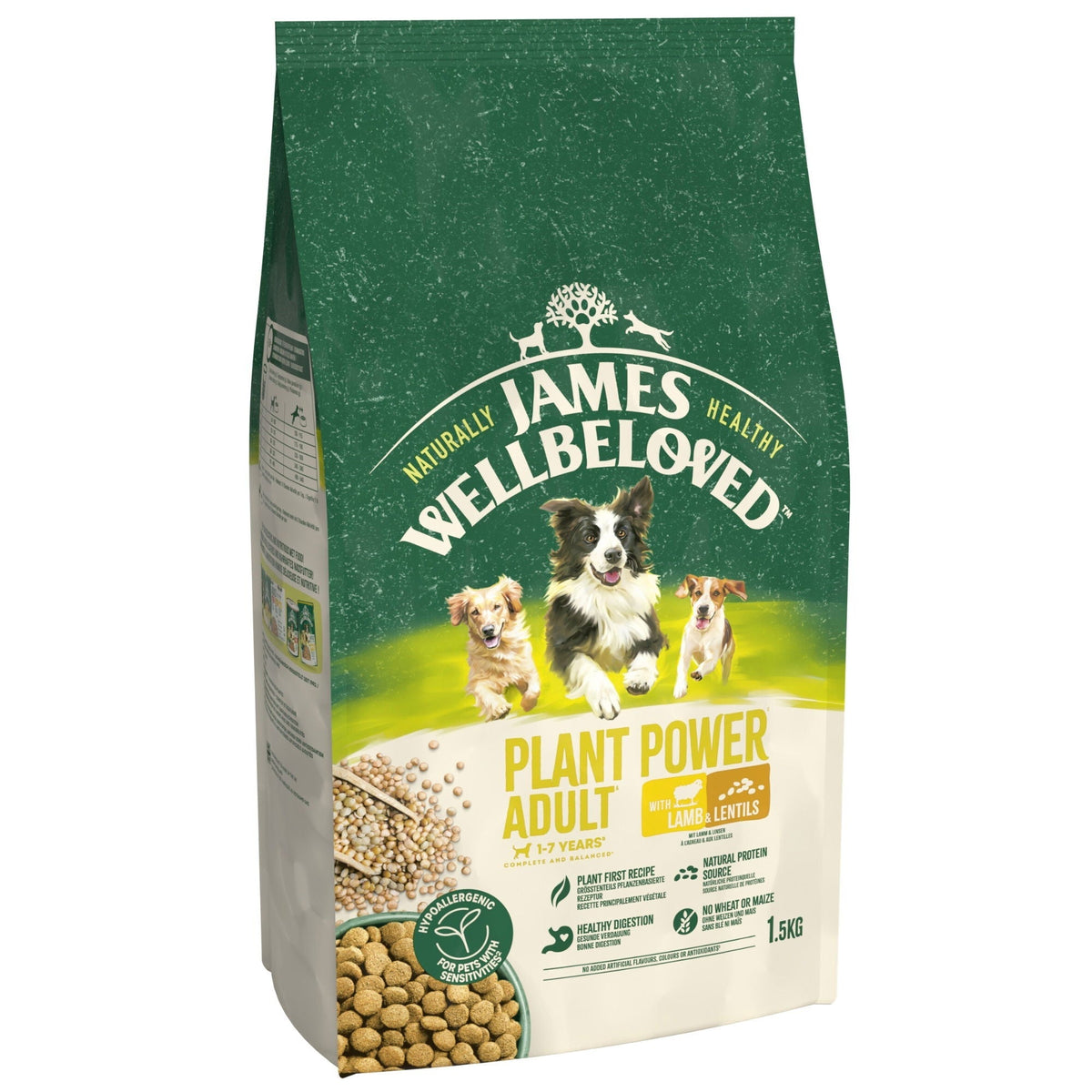 James Wellbeloved Adult Plant Power with Lamb Dry Dog Food 1.5kg