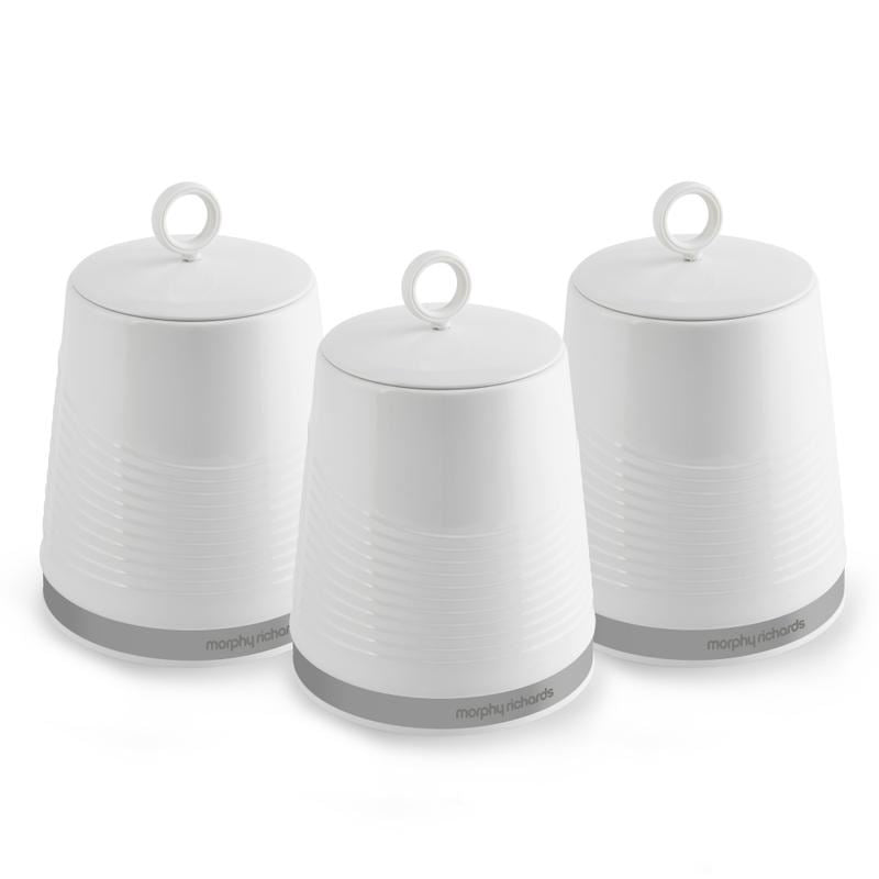 Morphy Richards Dune Set of 3 Canisters White