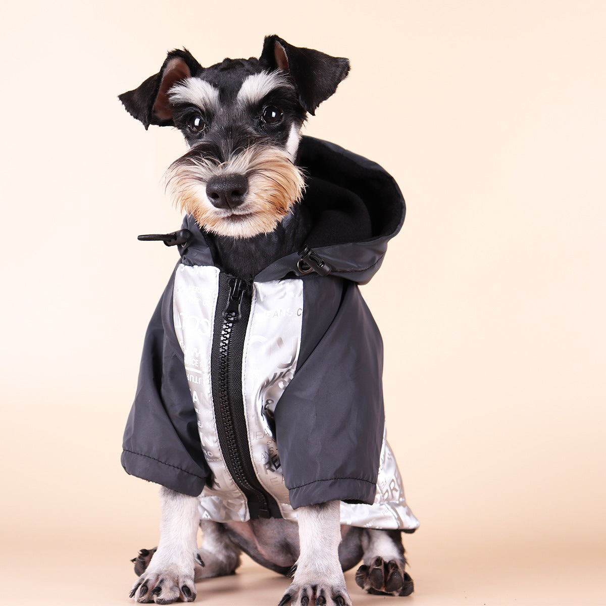 Dog Poker Jacket Reflective Raincoat Pet Cotton