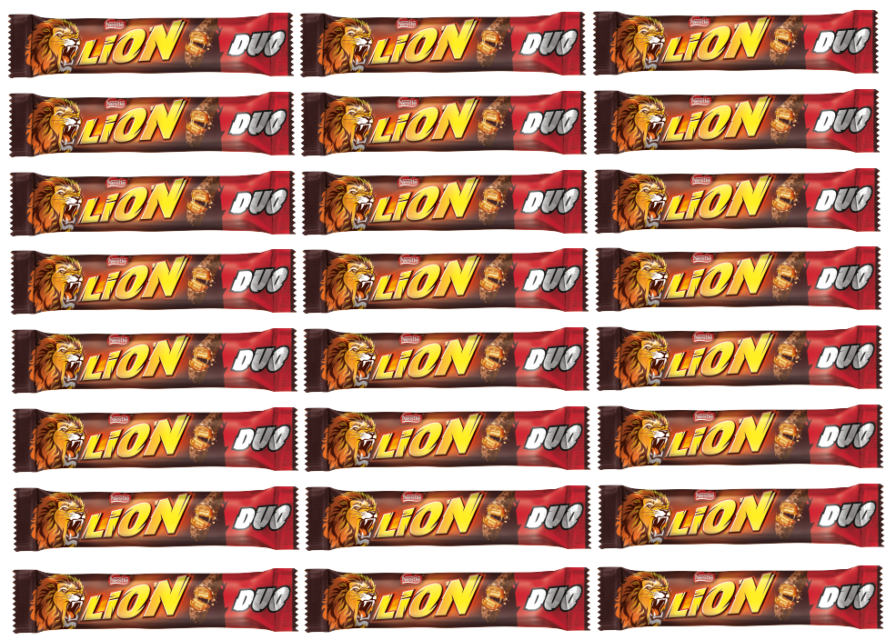 28 x Lion Milchschokolade Duo Riegel 60g