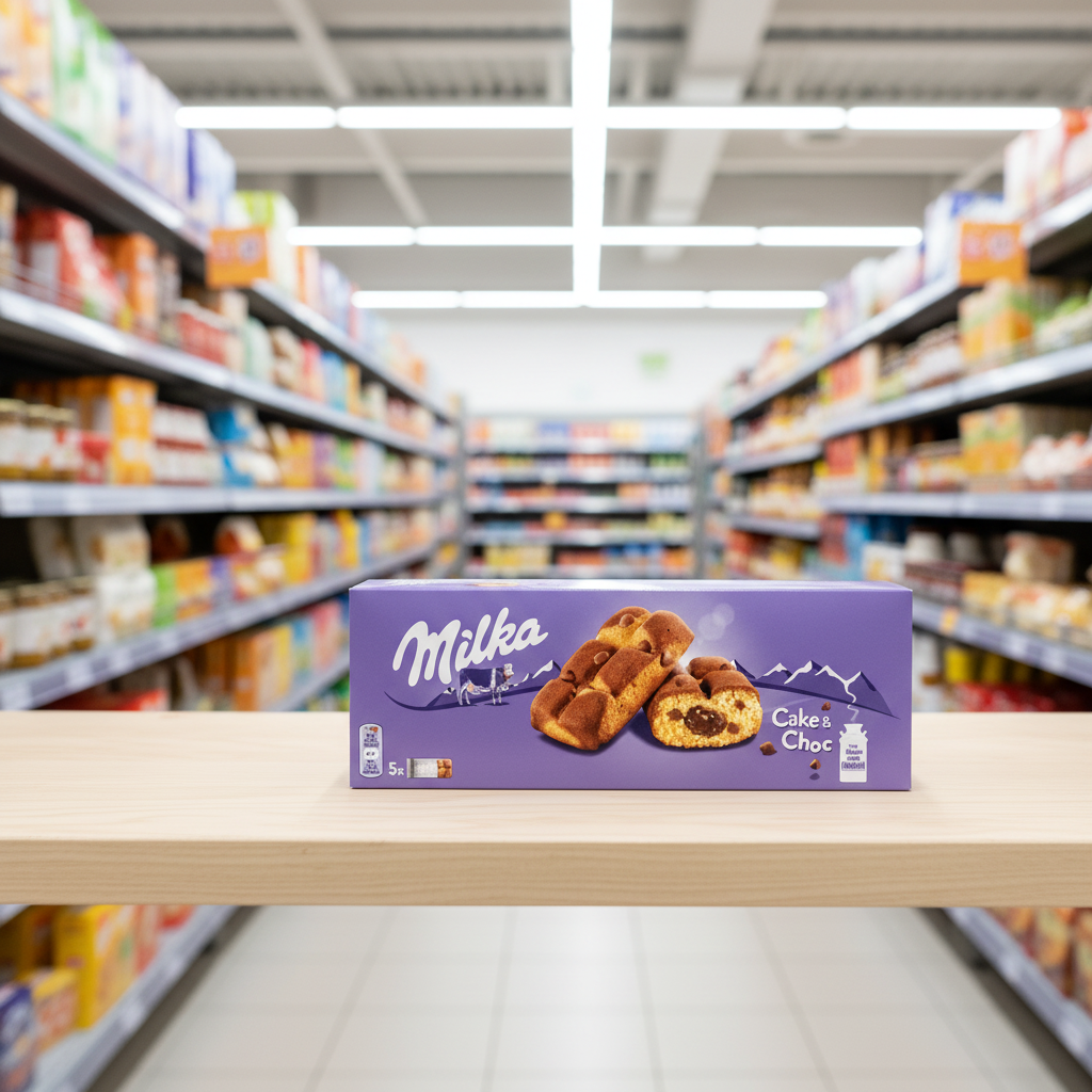 14 x Barritas de bizcocho con pepitas de chocolate Milka, pack de 5 - 175 GM
