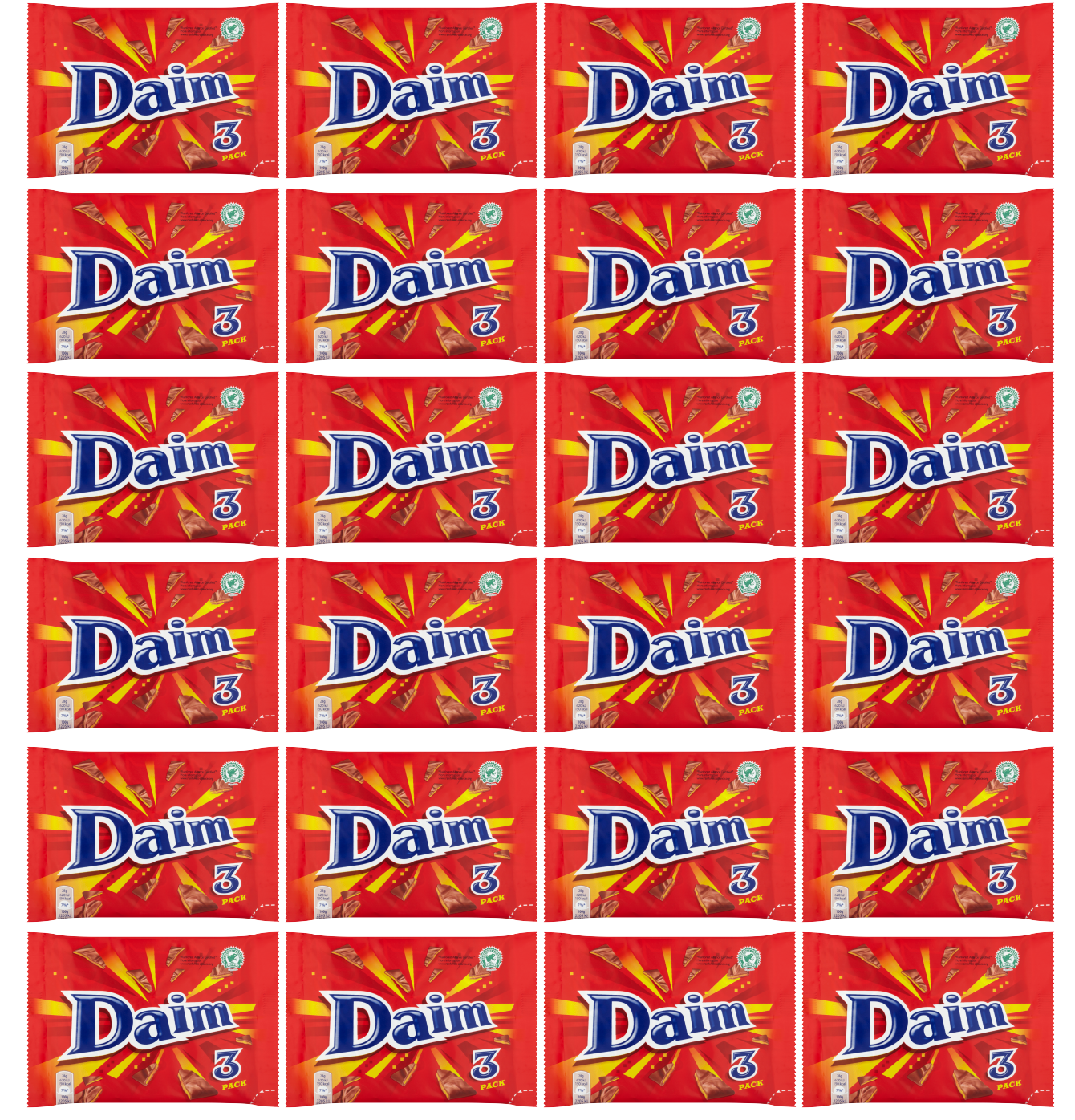 Barritas de chocolate Daim - Paquete de 3 (84g) - Caja de 24 multipacks
