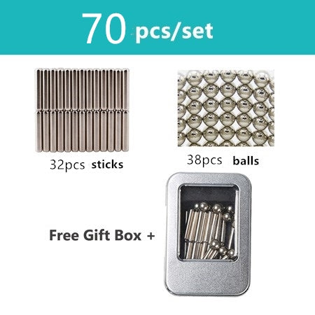 Magnet Rubik's Cube Magic Blocks Children Assembly Toys Educational Bucky Magnetic Rod Steel Ball Set Educational Toy
