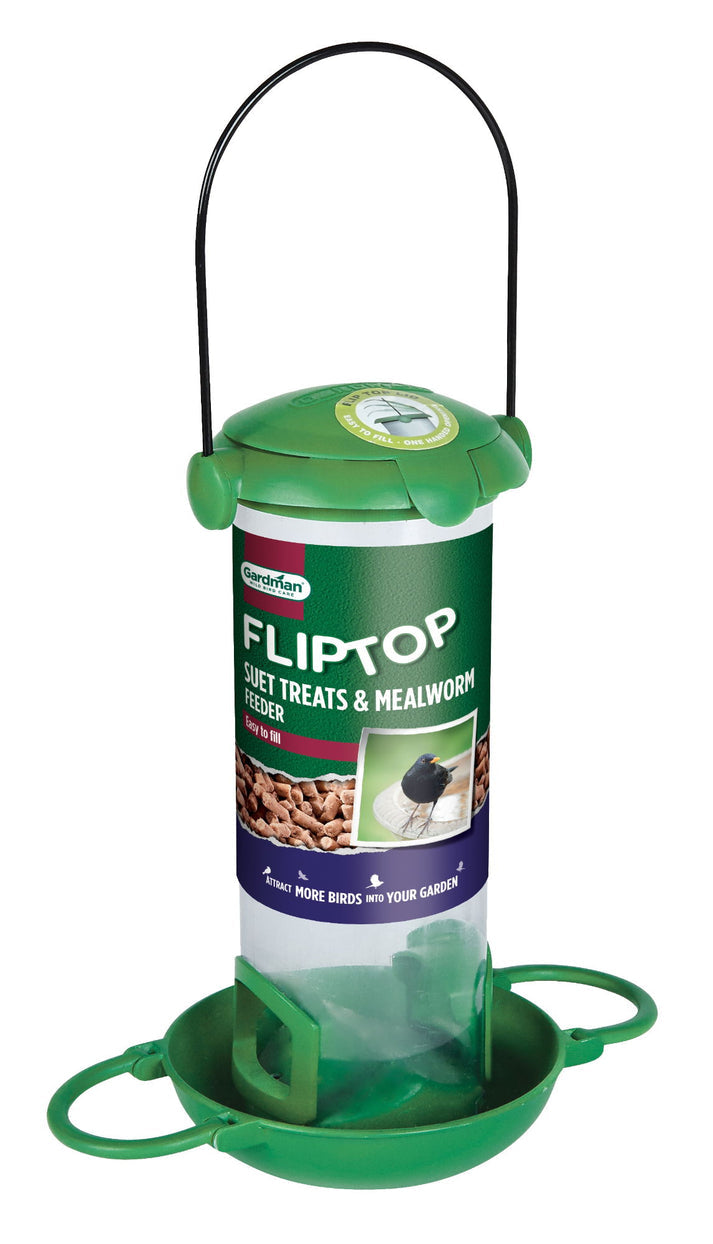 Gardman Flip Top Suet Treat And Mealworm Feeder