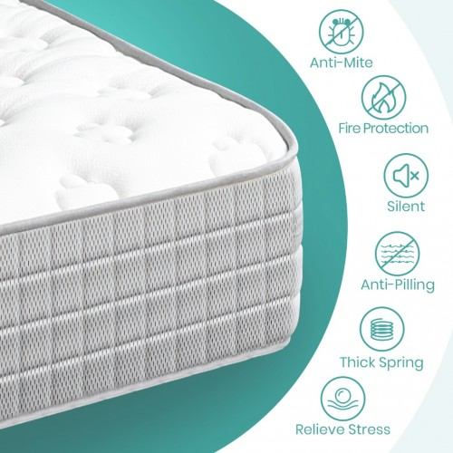 MTS008 - Good Nite Memory Foam & Bonnell Spring Mattress – Pressure Relief, Breathable & Hypoallergenic Comfort - 90×190×18cm