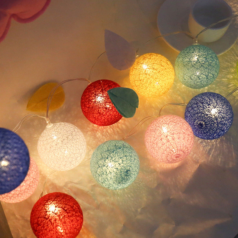 Led Ornamental Festoon Lamp Cotton Ball String Lights