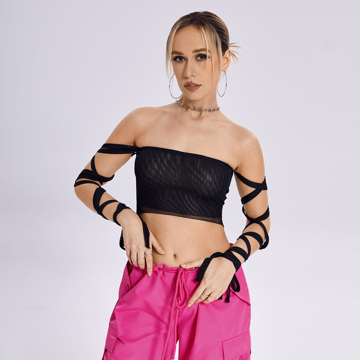 New Style Womens Elastic Cross Arm Solid Color Straps Tank Top Casual Summer Ladies Slim Top