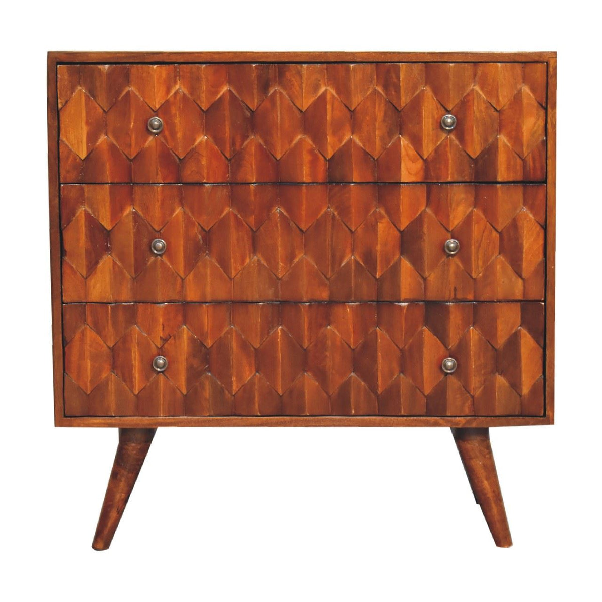 Artisan Pineapple Chestnut Carved Chest