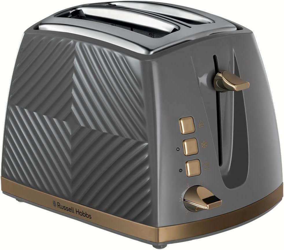 Russell Hobbs Groove 2 Slice Toaster Grey