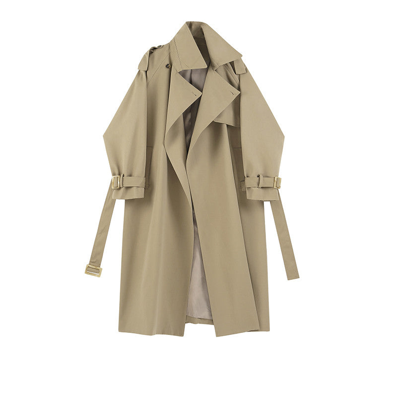 New Women's Loose Mid-length Trench Coat