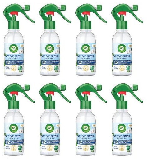 8 x Air Wick Fresh Cotton Ambientador activo en aerosol 236ml