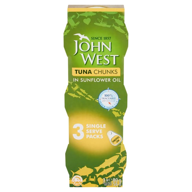 16 x John West Tuna Chunks In Sunflower Oil 3 X 80G