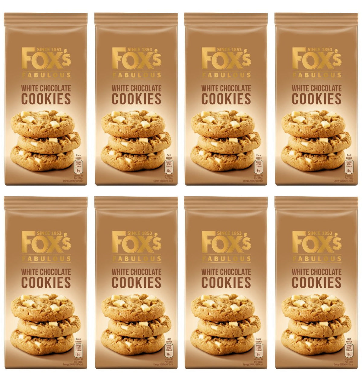 8 galletas de chocolate blanco Fox's Fabulous 180g