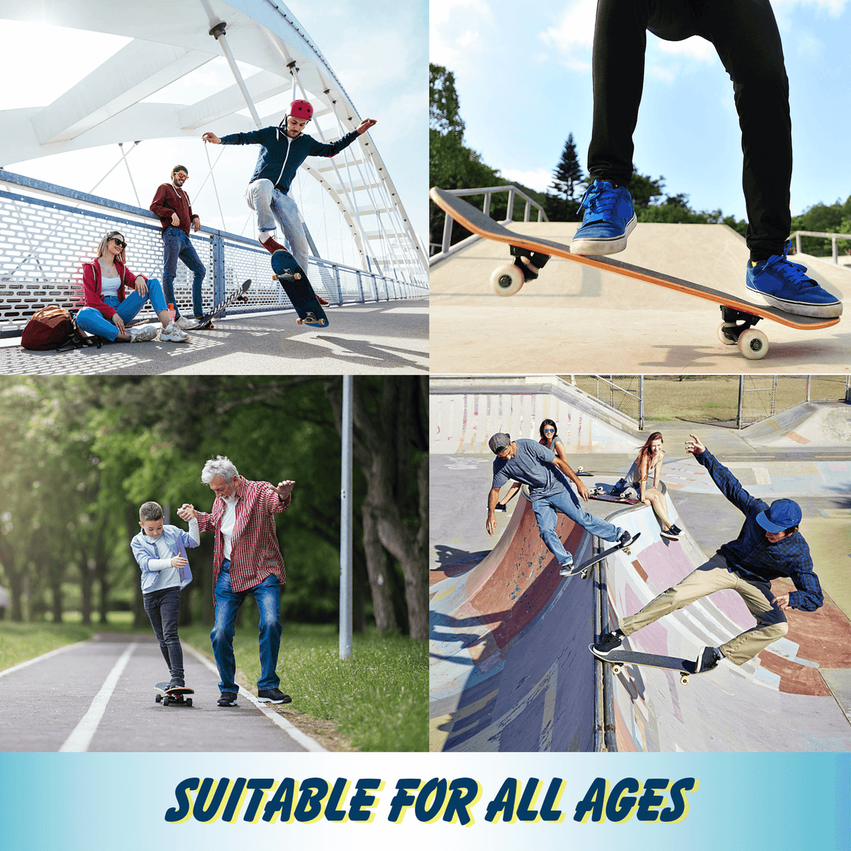 79cm Skateboard Complete Cruiser Standard for Children-Black
