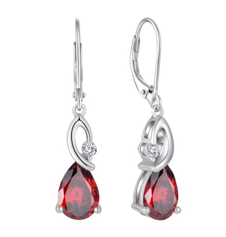 Light Luxury Water Drop Copper Zircon Earrings Female Temperament High Sense