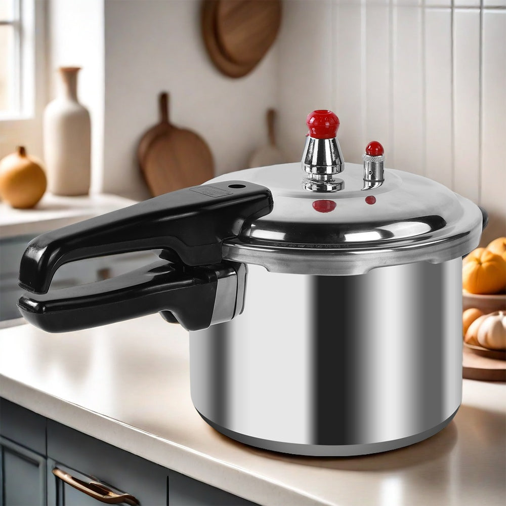 7L Aluminium Pressure Cooker Dual Handle Heavy Duty Kitchen Cooking Pot