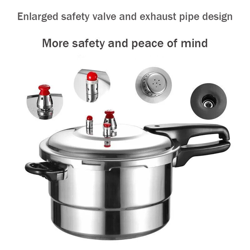 7L Aluminium Pressure Cooker Dual Handle Heavy Duty Kitchen Cooking Pot