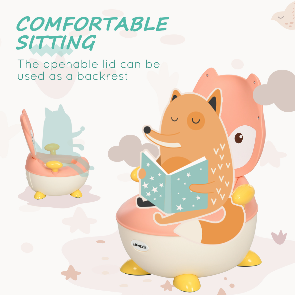 ZONEKIZ Infant Potty Training Toilet with Splash Guard