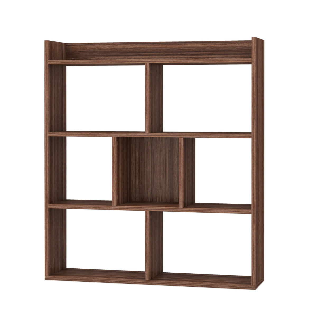 7 Cubes Open-back Bookshelf Home Storage Display Shelf-Coffee
