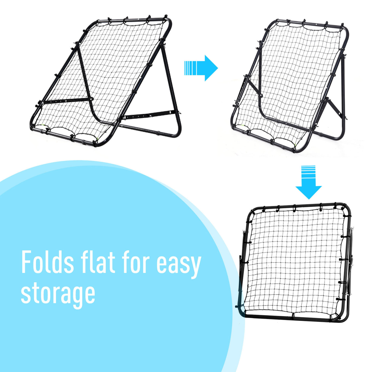 Rebounder Net Kids Adults Football Training Aid Practice Adjustable  HOMCOM