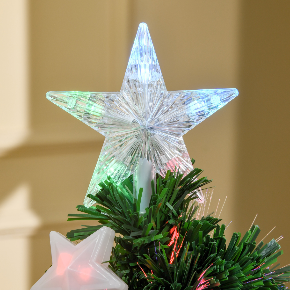 4FT Prelit Artificial Christmas Tree Fibre Star Xmas LED Light Indoor Green