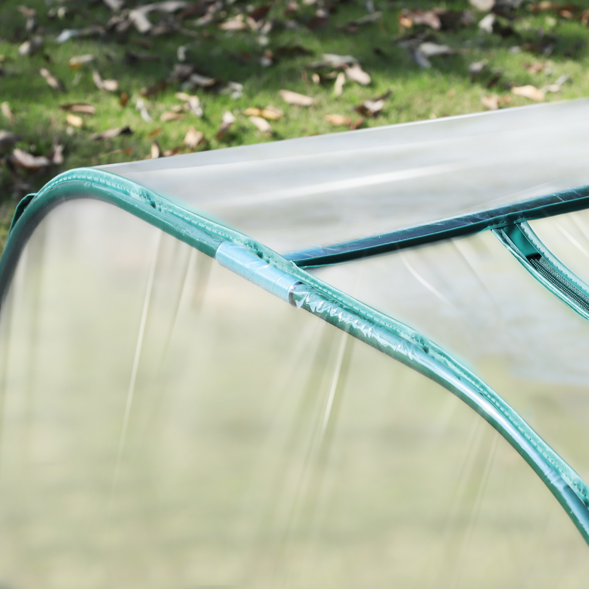 Outsunny Tunnel Greenhouse Steel Frame with Zipper Doors, Clear