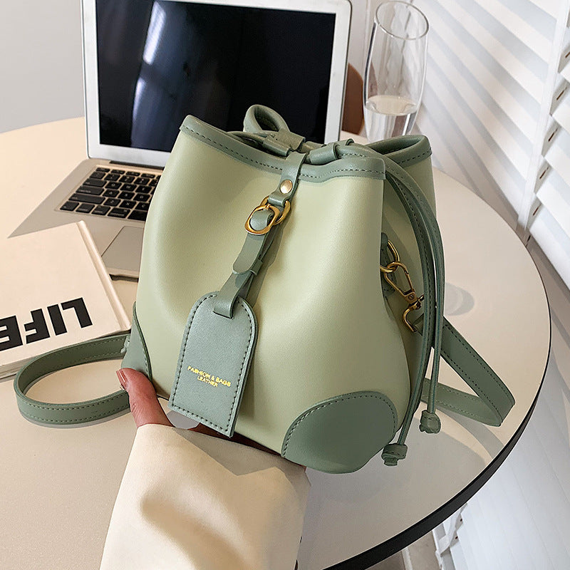 New Fashionable All-matching Simple Crossbody Fashionable One-shoulder Bucket Bag