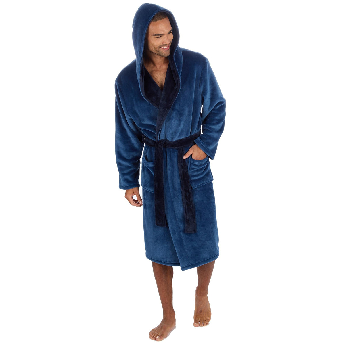 Pierre Roche Luxury Hooded Fleece Dressing Gown