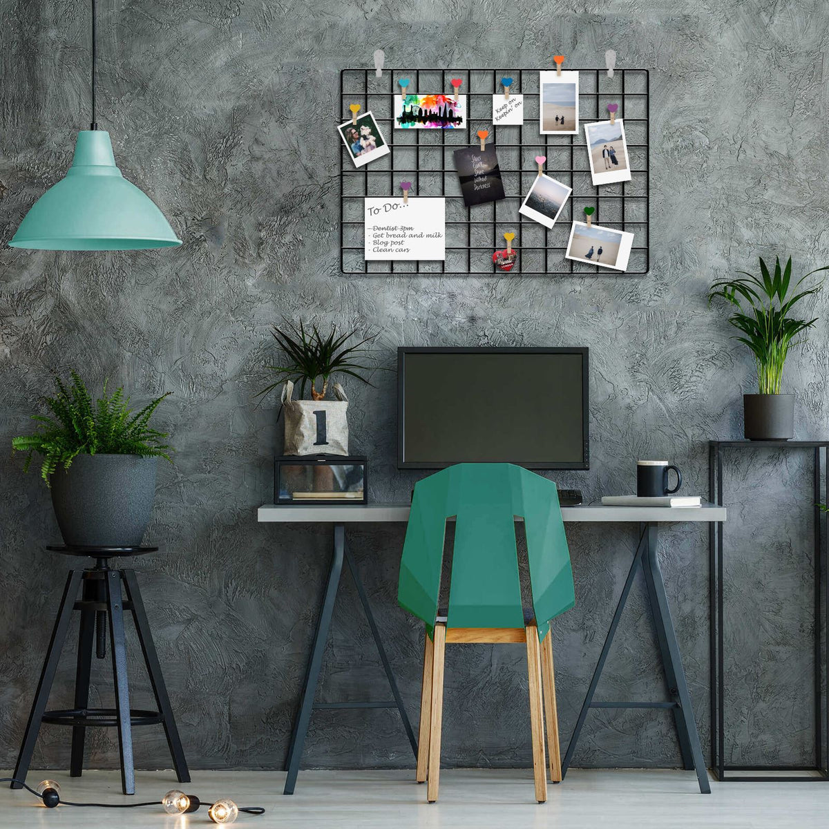 Hanging Grid Organisation & Photo Wall Panels - Pack of 2 Black | Pukkr