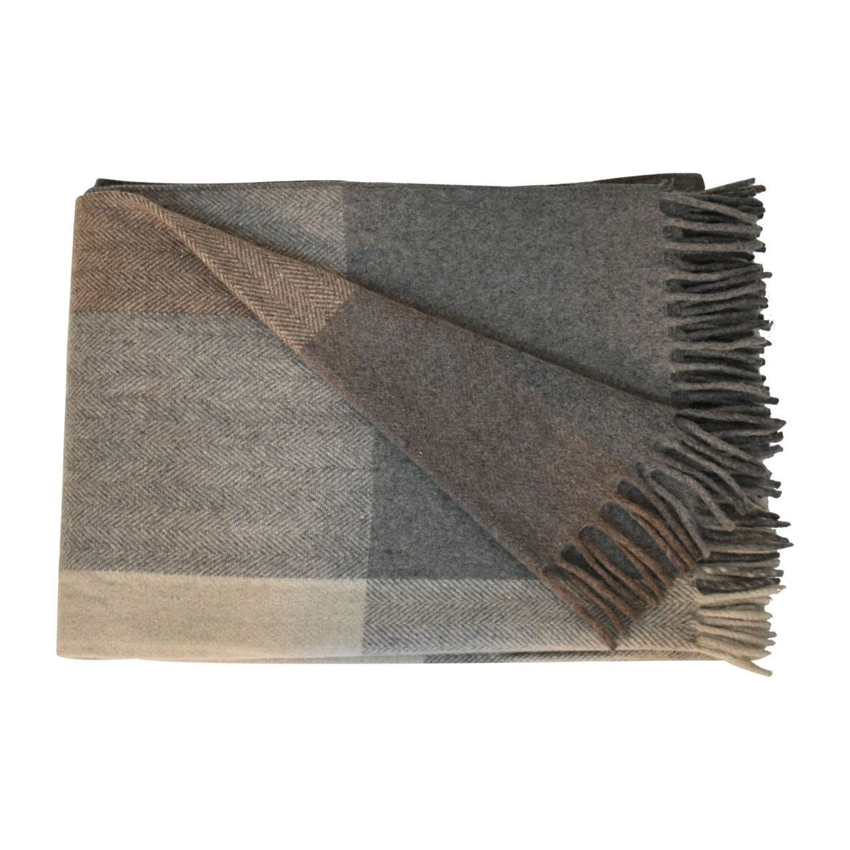 Artisan Selin Grey Woolen Throw,130x170 cm