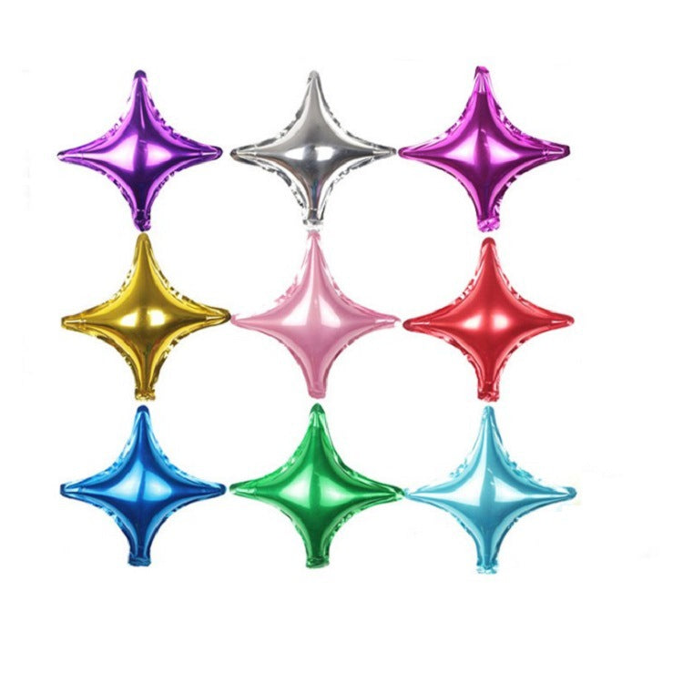 10-inch Small Size Four-angle Star Aluminum Film Balloon