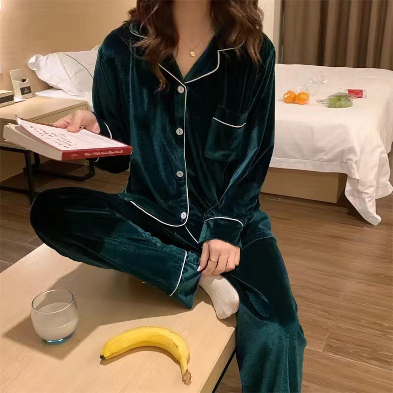 Casual Open-button Student Velvet Korean-style Warm Oversized Set