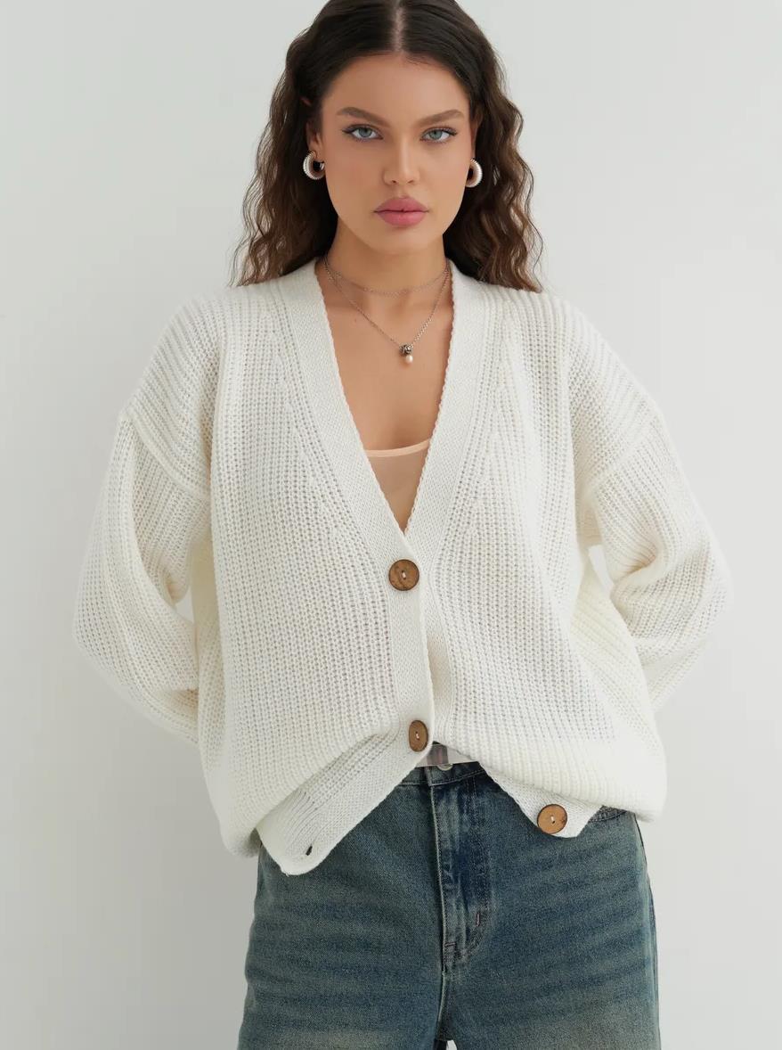 Autumn And Winter Loose Solid Color Knitted Sweater For Women Idle Style