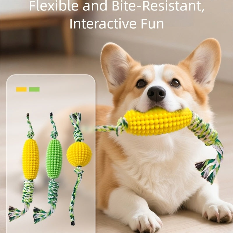 Pet Toy Corn Ball Knot Teething Toys, Large And Small Dog Teeth Cleaning, Biting And Boring Knot Dog Toys