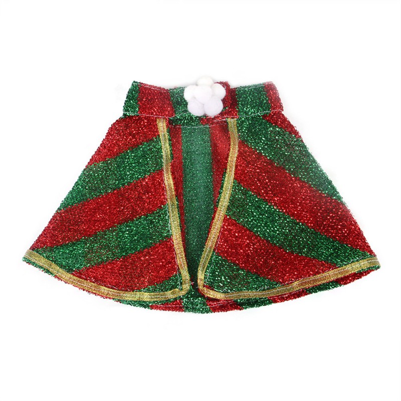 Cat Small White Floral Striped Top  Dog Snowflake Festive Cloak
