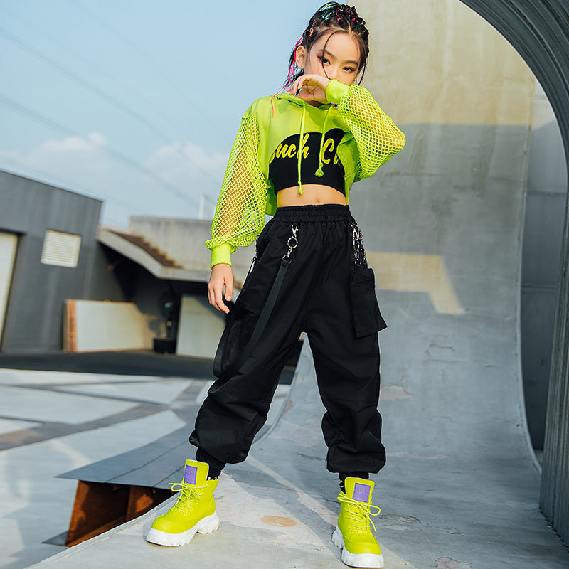 Girls' Jazz Dance Costume Performance Outfit Set
