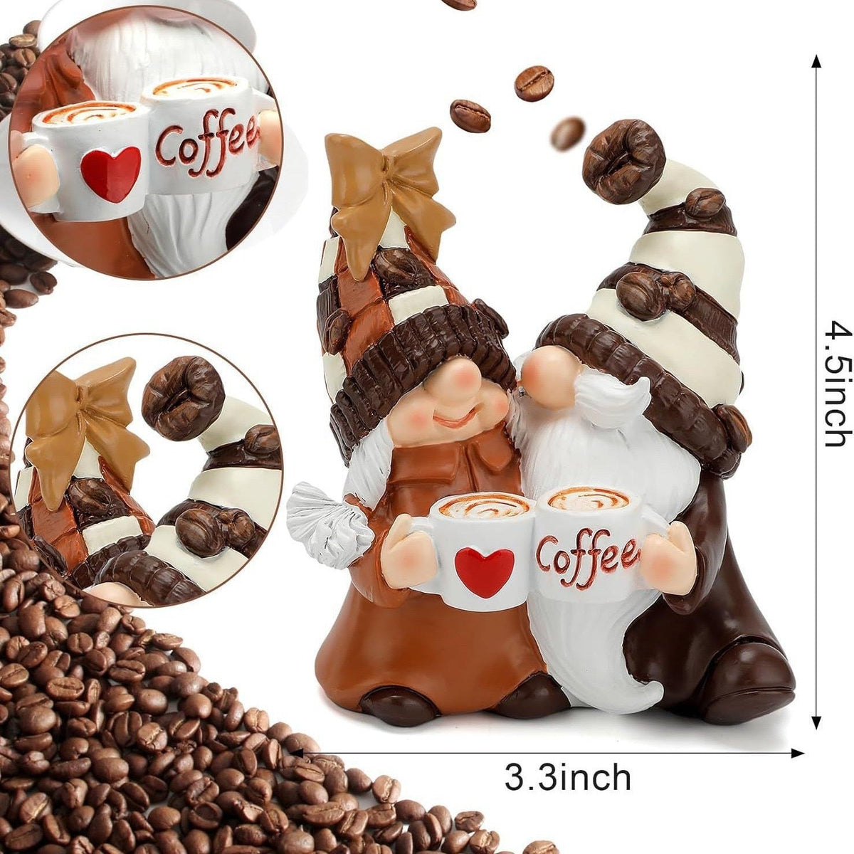 Valentine's Day Gift Coffee Double Dwarf Resin Craft Ornament
