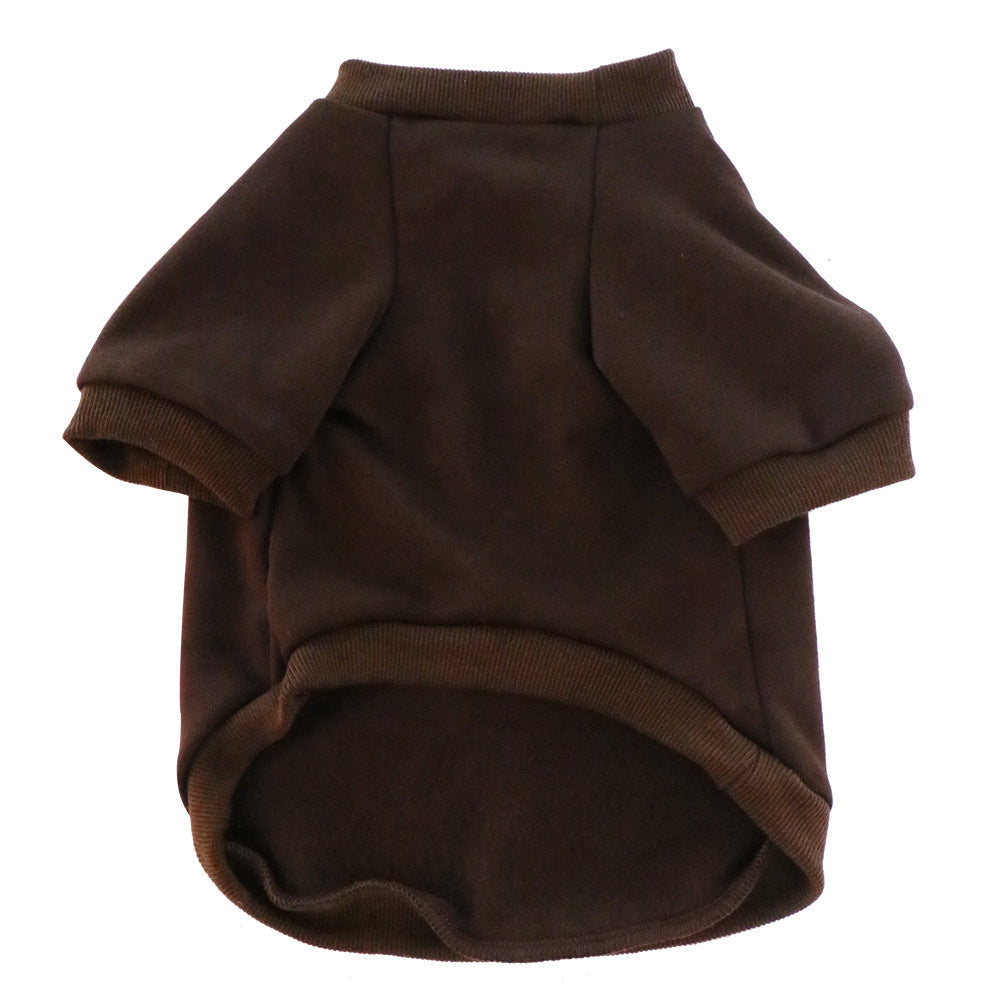 Pet Clothes Fleece-lined Thickened Solid Color Hoodie