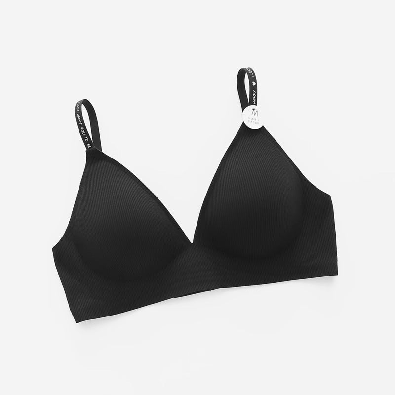 Womens Laid-Back Style Wireless Bra, Push-Up And Comfortable