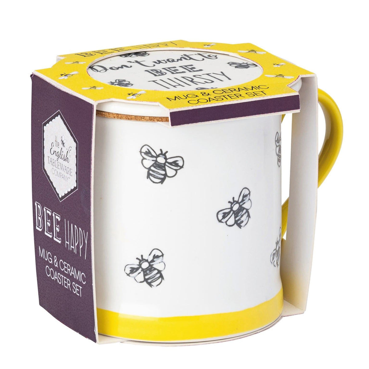 Bee Happy Mug and Coaster Set