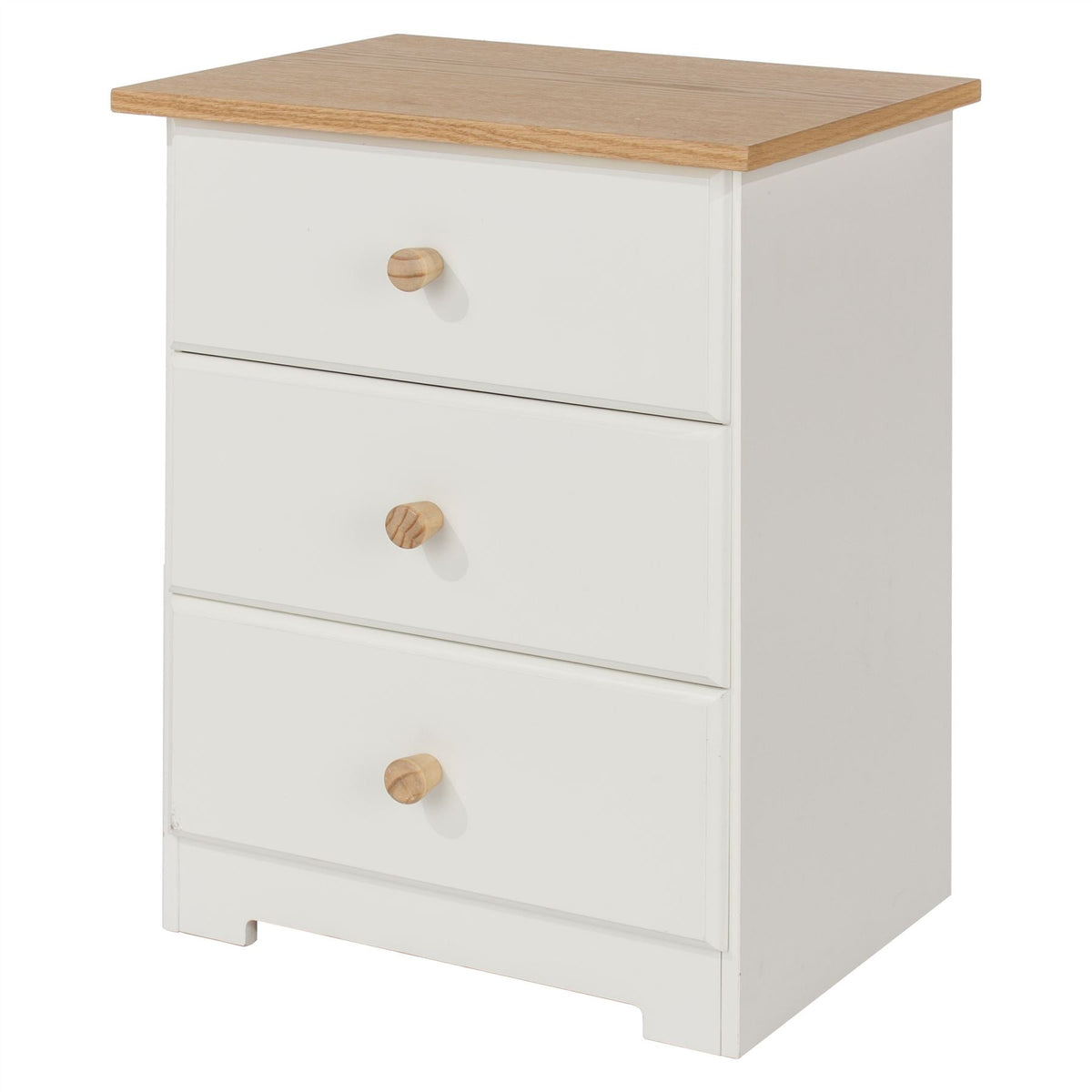 Colorado 3 Drawer Bedside Cabinet Soft White