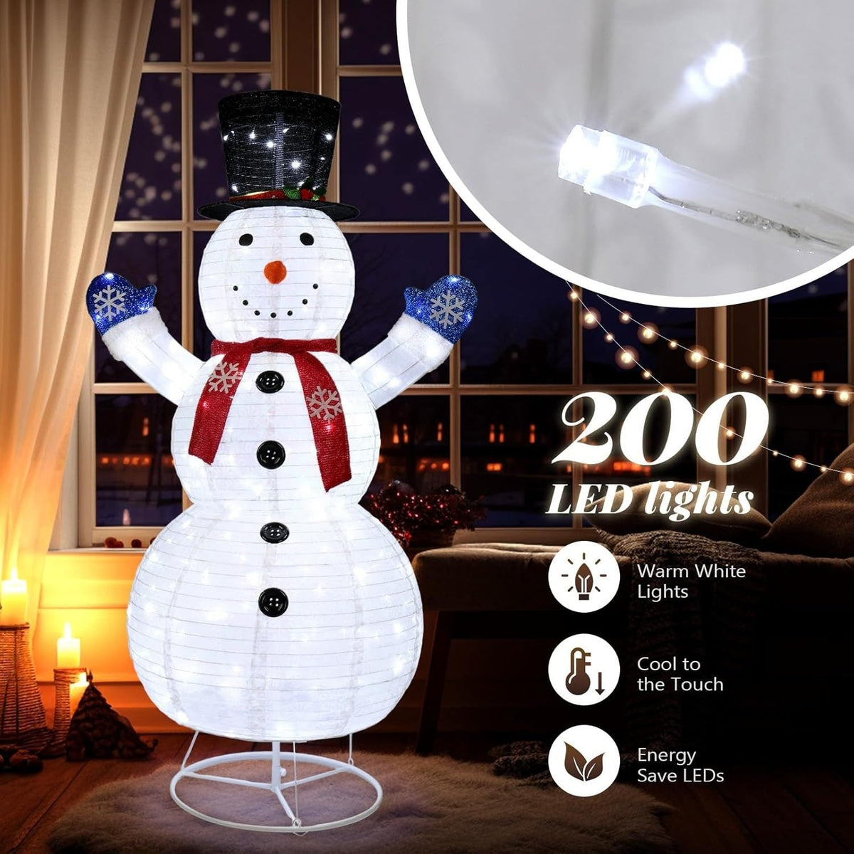 Christmas LED Lights Glowing Santa Tree Snowman Inflatable Doll Outdoor Yard Garden Decor