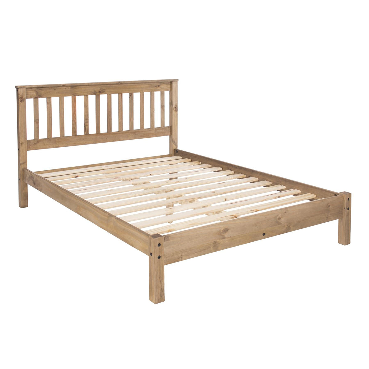 Corona Antique Wax Pine Double Slatted Low End Bedstead