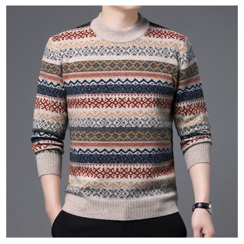 Winter Thickened Warm And Comfortable Round-neck Jacquard