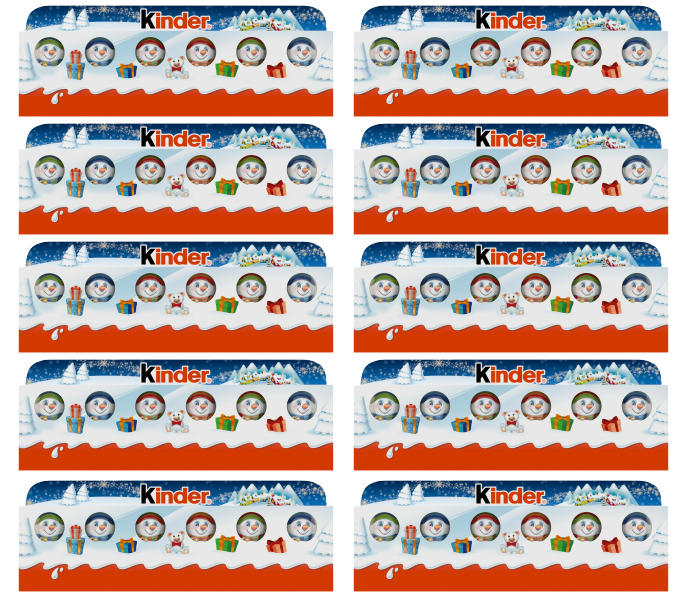 10 x Kinder 5er-Pack Weihnachtsfiguren – 90g