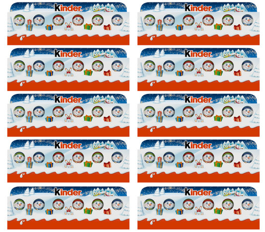 10 x Figuras de Navidad Kinder de 5 unidades - 90 g